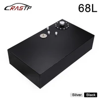 rastp high quality aluminum 68l fuel surge tank mirror polish fuel cell with cap with sensor black silver rs occ043