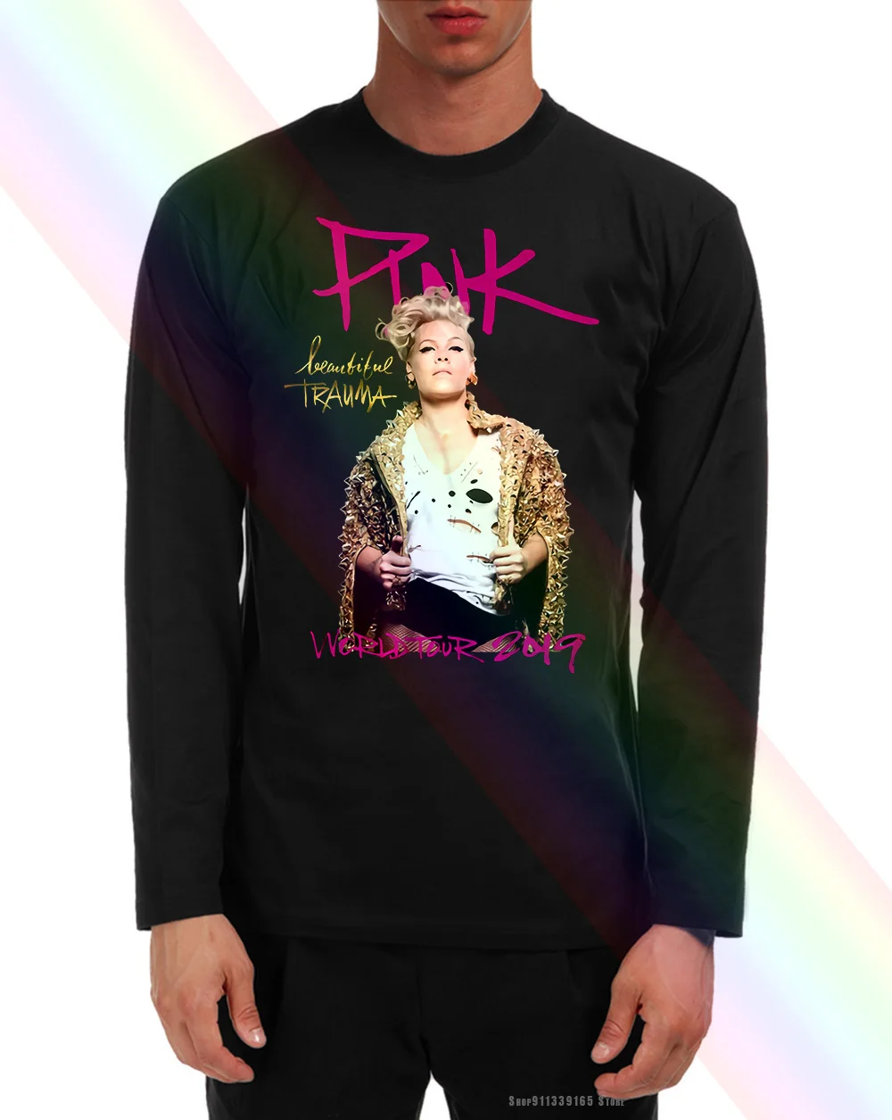 P Nk розовое красивое World Tour Мерч 2019 музыка футболка с длинными рукавами Оскара