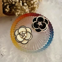 fashion enamel camellia flower brooches for women black color coat handbag pins new arrival jewelry gift accessories