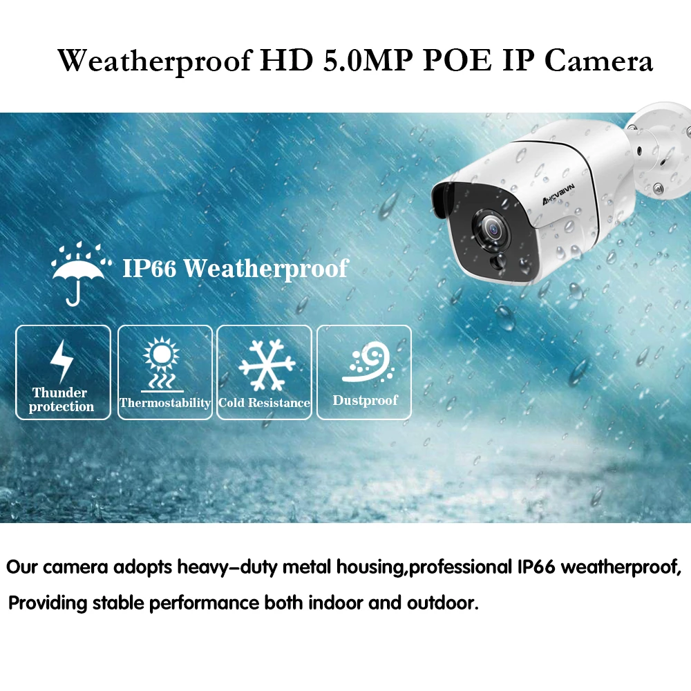 H.265 4CH 5MP CCTV система безопасности 5MP HD POE NVR комплект 5.0MP пуля наружная POE IP камера IR 40M P2P ONVIF комплект видеонаблюдения