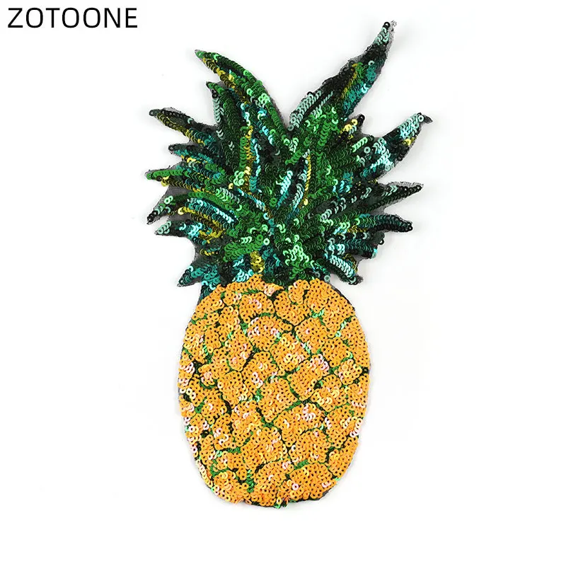 ZOTOONE нашивки с вышивкой блестками большого размера нашивка в виде ананаса для