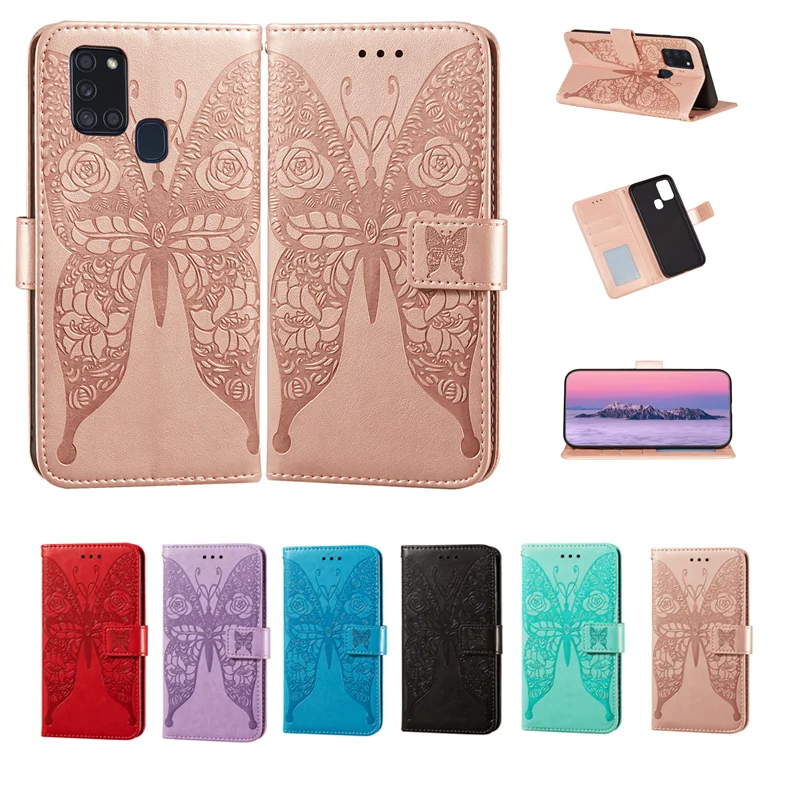 

Flip Leather butterfly Cover For Samsung Galaxy A21S M21 M31 M30S A51 A71 Note 20 10 9 S20 FE S10 E A20 S A10 A30 A50 A70 case