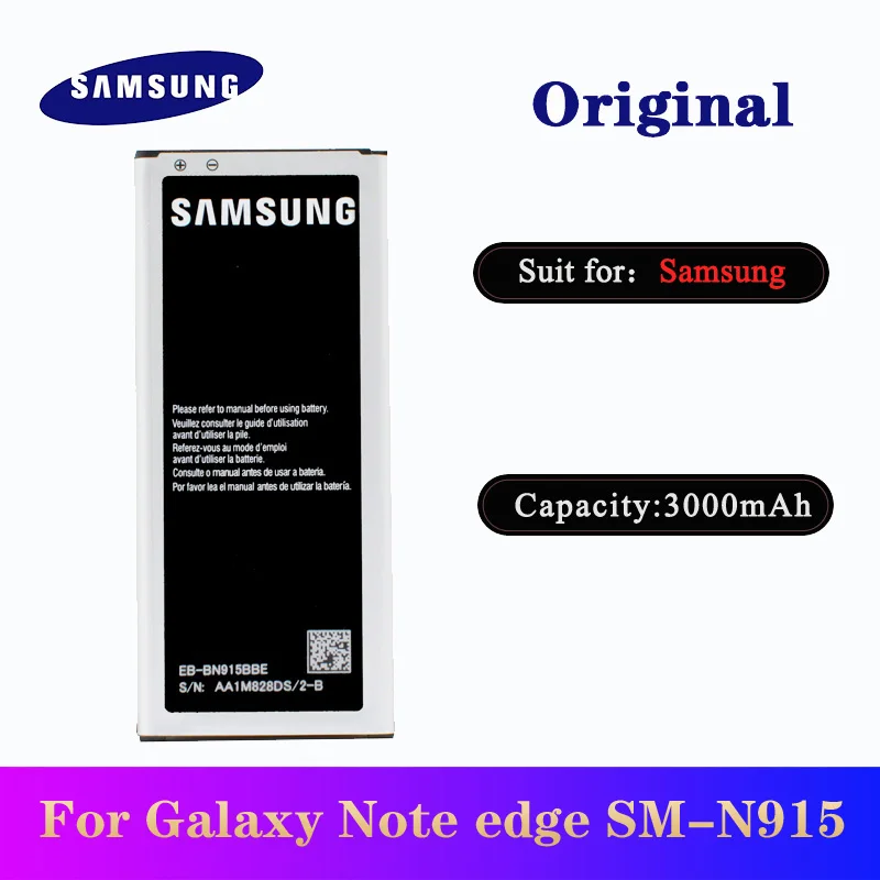 5 шт. Оригинальный аккумулятор Samsung EB BN915BBE 3000 мАч для Galaxy Note Edge N915 N915F N915A N915G N915T N915V