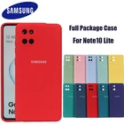 Жидкий силиконовый чехол для Samsung Galaxy Note 10 Lite, защитный шелковистый мягкий на ощупь чехол для samsung Note10 lite, чехол