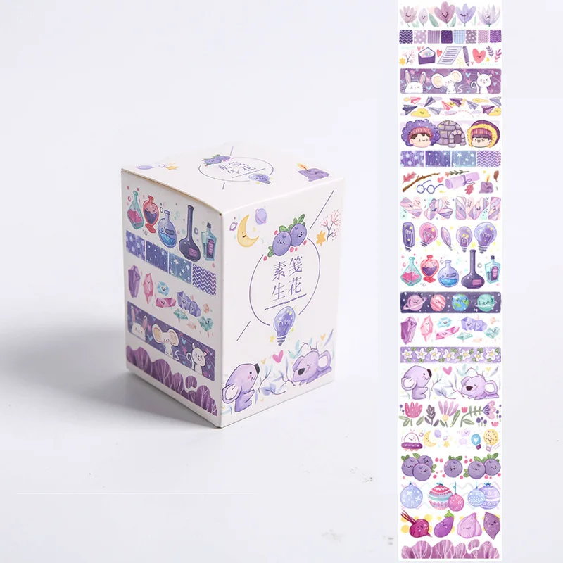 65 мм * 3 м фантазия зима лето панда еда растения листья васи лента сделай сам