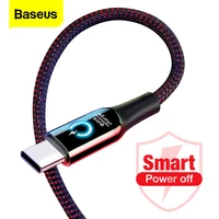 baseus 3a smart power off usb type c cable quick charger type c cable for samsung s10 s9 plus oneplus 6t 6 5t usb c usb c cable