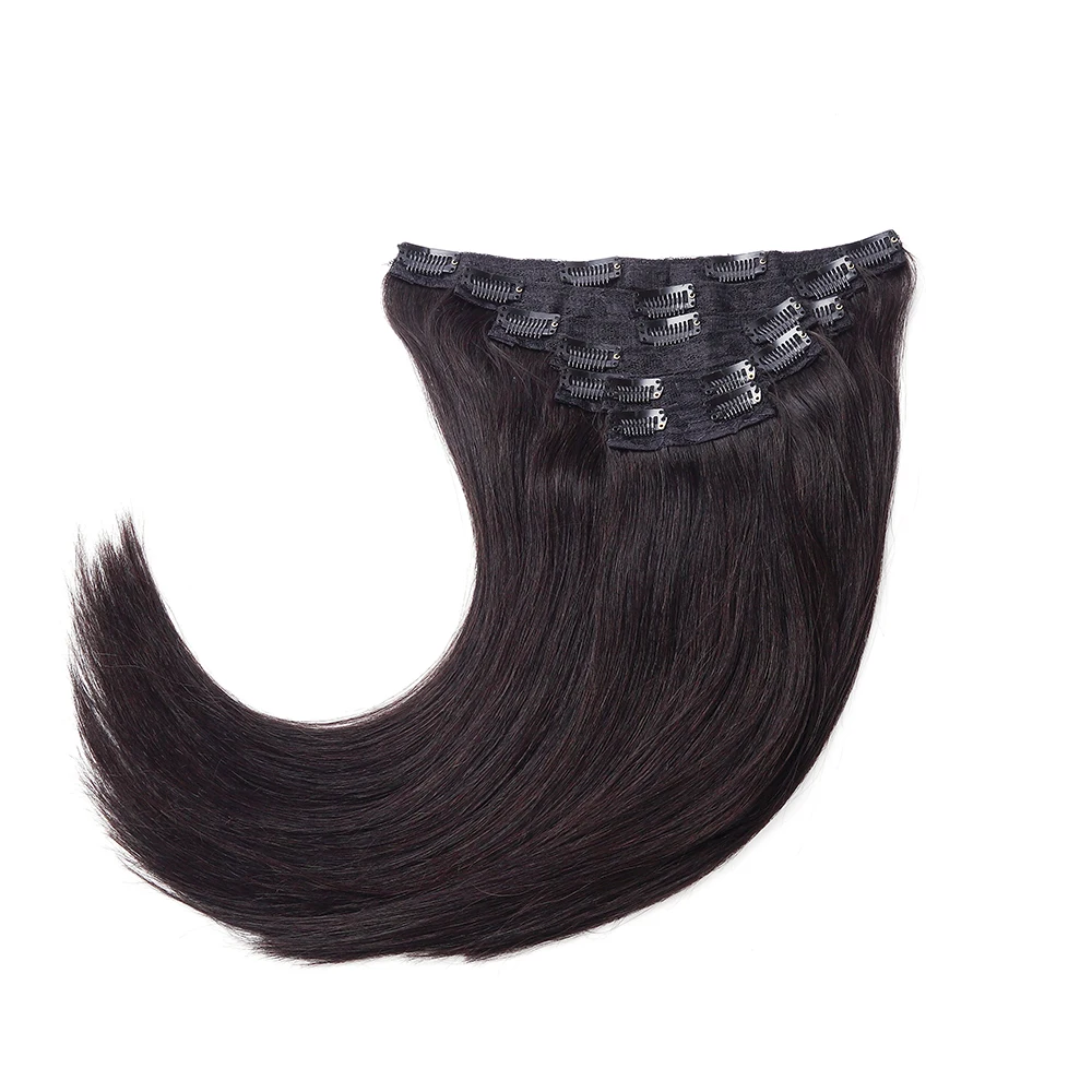 Sindra человеческие волосы для наращивания на заколках бразильские remy 90 г 120 1B цвет