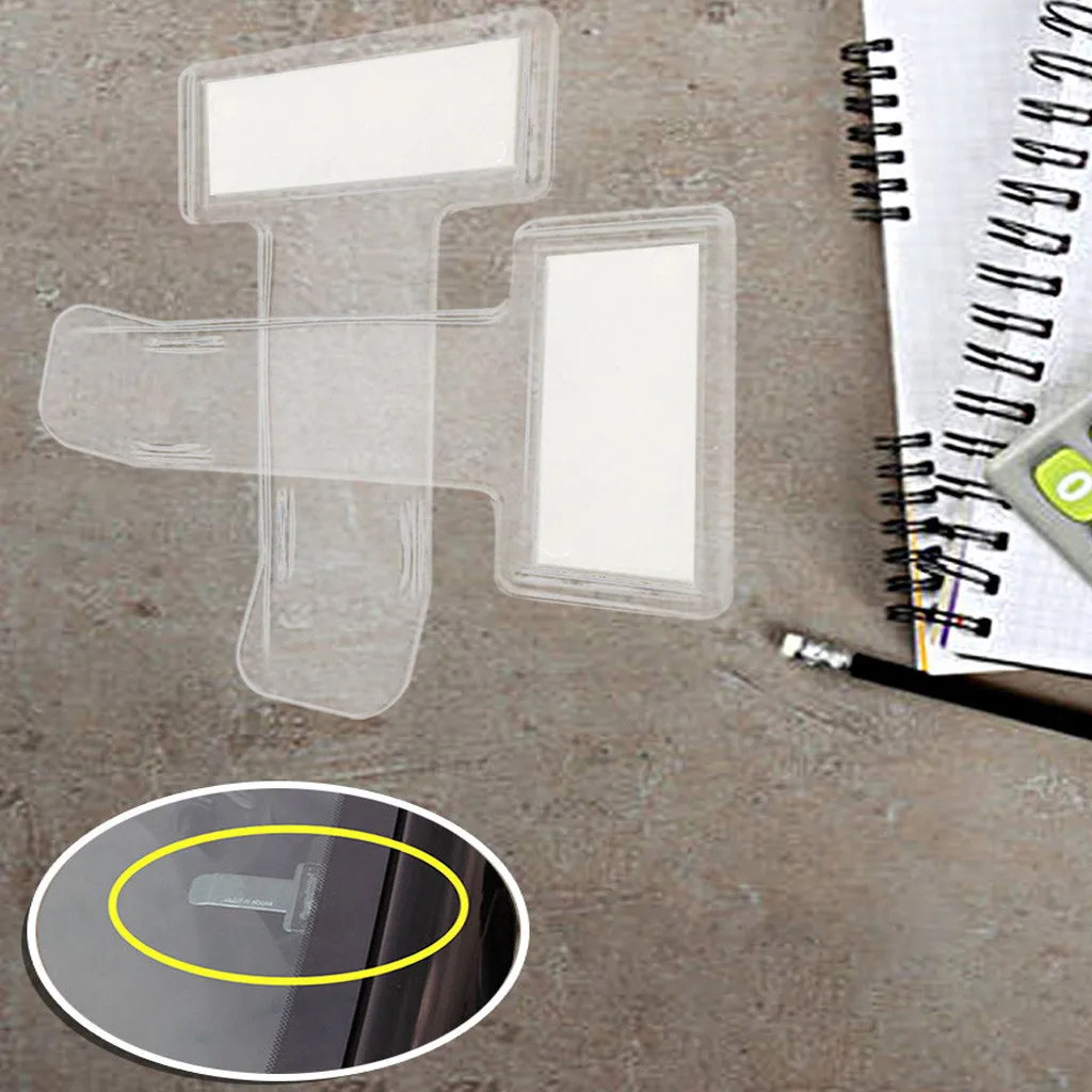 

2 шт. прозрачный Стоянкы Автомобилей автомобиля бумажник для хранения билетов зажим для автомобильного лобового стекла, бумажник для хране...