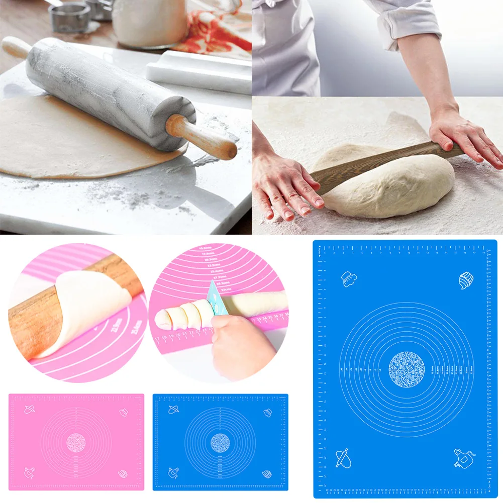 

30x40cm Silicone Rolling Cut Mat Cake Baking Fondant Clay Pastry Icing Dough Cake Tool Baking Easy To Clean Supplies Tools