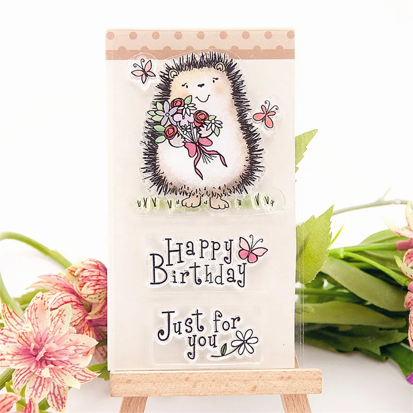 6 5x11 5 см Ежик Розочка прозрачный марки силиконовые уплотнения роликовый штамп