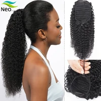 black human hair ponytail extensions kinky curly drawstring ponytail human hair 8 30inches long hairpiece ponytail fast shipping