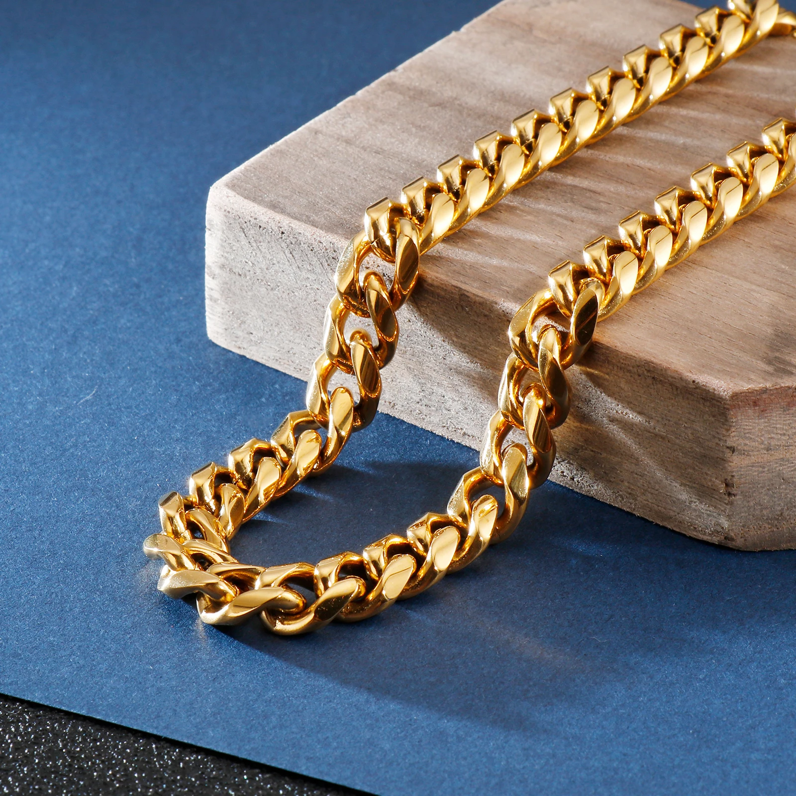 Кубинское ожерелье шириной 9/10/13 мм мужские панцирные кубинские звенья цепные