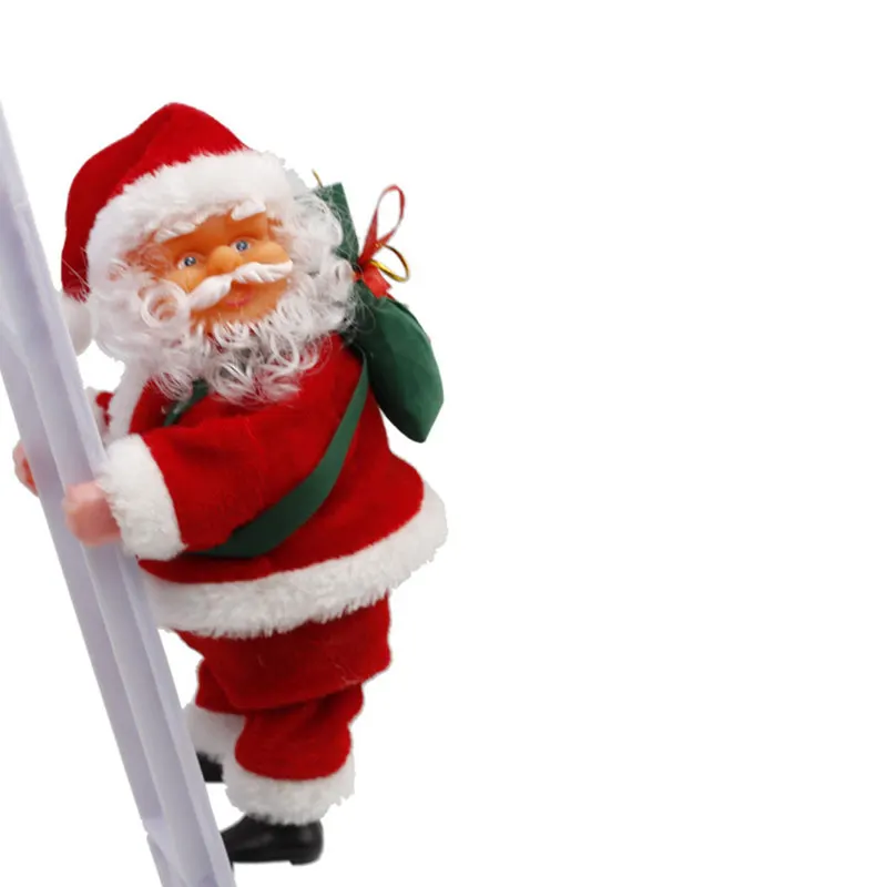 

High Santa Claus Ornament Singing Electric Stair Climbing Santa Claus Toy for Christmas Decoration UEJ