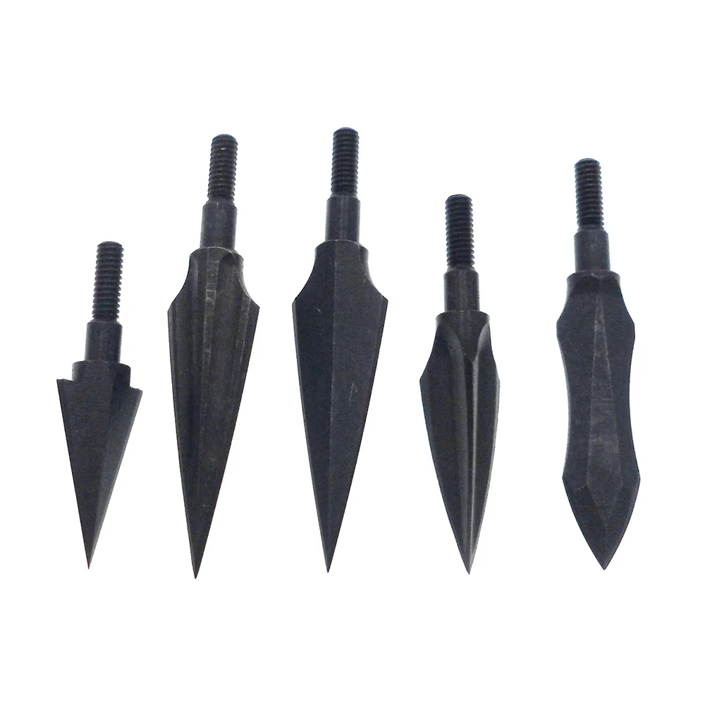 6 шт. черные ивы Broadheads стрельба из лука углеродный стальной наконечник стрелы наконечники для изогнутого блочного Лука арбалета