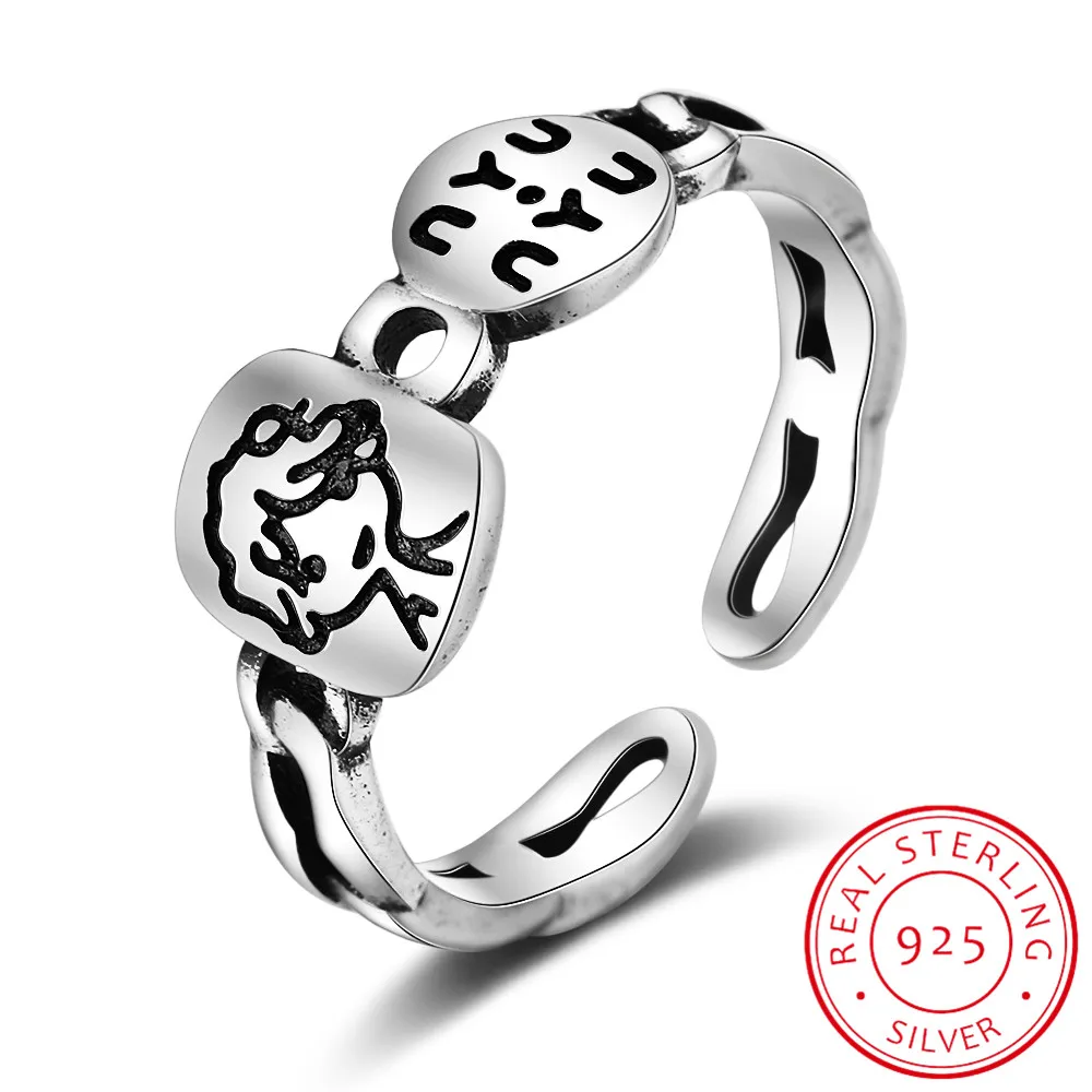 Женские вечерние кольца в стиле панк из стерлингового серебра 925 пробы с