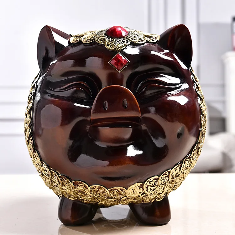 

Resin handicrafts to attract money pig deposit pot creative home decoration large opening joe move gifts Solicit wealth
