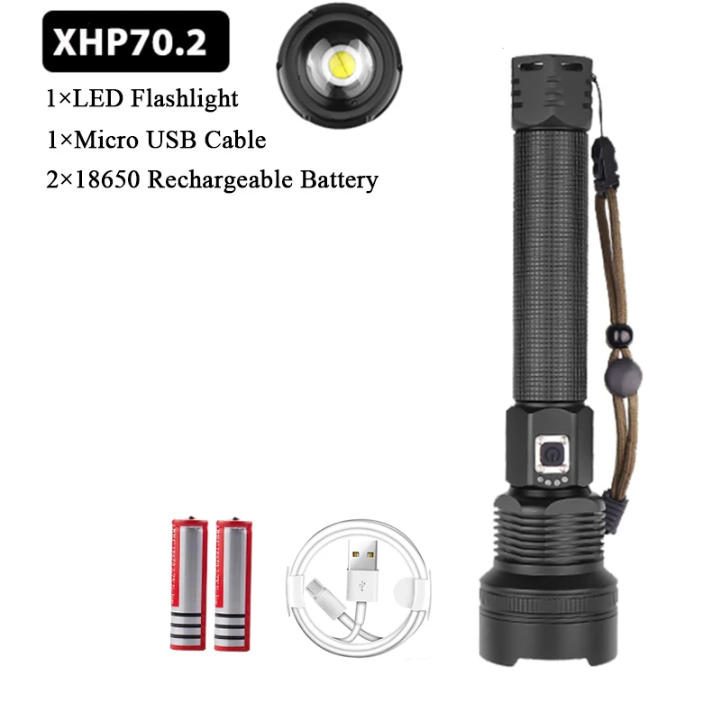 Package F XHP90 самый мощный светодиодный светильник-вспышка XHP70.2 USB лампа перезаряжаемый Тактический светильник 18650& 26650 фонарь с зумом для кемпинга и охоты - Испускаемый цвет: Package F