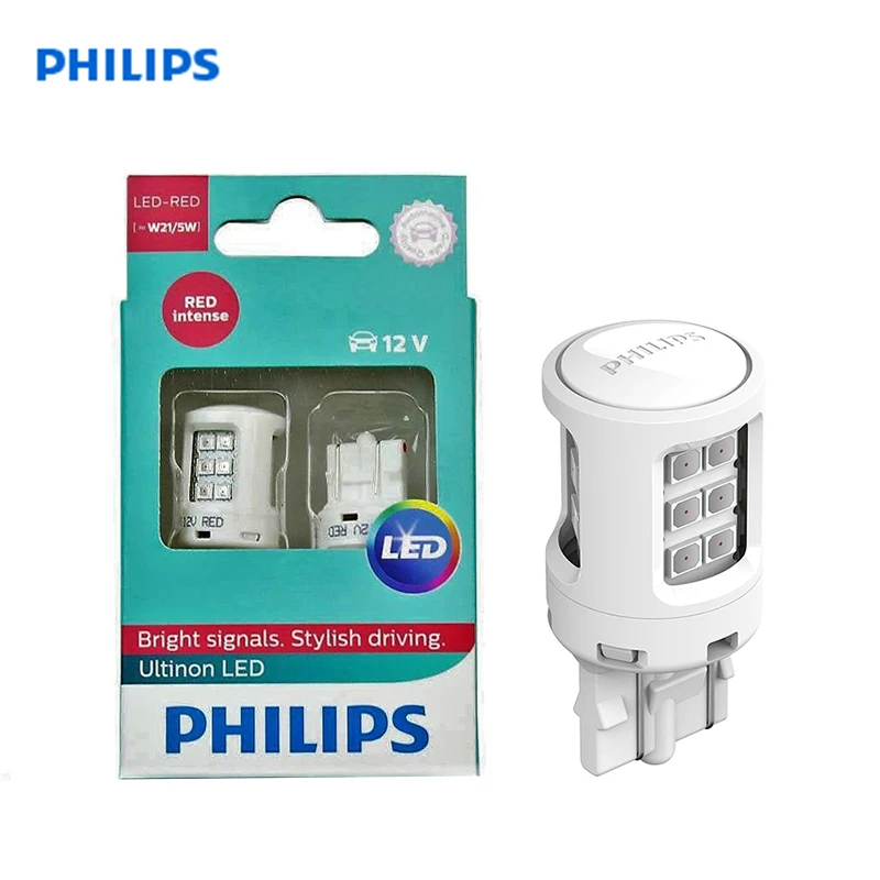 PHILIPS лампочки для авто led лампа лед лампы W21/5W 12V LED (W3x16q) 2.7W RED X tremeUltinon