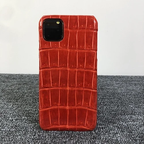 Красный Чехол из натуральной крокодиловой кожи живота для iPhone 11 Pro Max настоящий чехол из натуральной кожи аллигатора Кайман для iPhone11 - Цвет: Красный