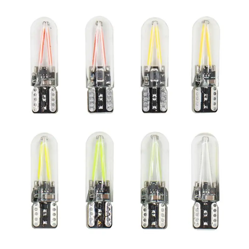 

T10 2825 WY5W W5W Filament Lights COB LED Glass Shell Wedge Auto Parking Bulb Car Reading Dome Lamp Tail Side Light Source 12V