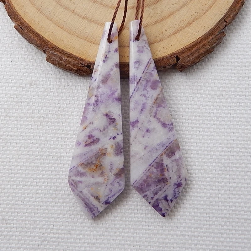 Распродажа 1 пара натуральный камень фиолетовый кружевной агат модный