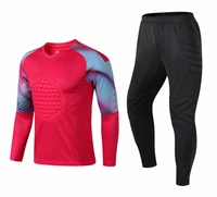 new mens adult soccer goalkeeper uniform protective sponge long sleeve training football goalkeeper soccer jersey