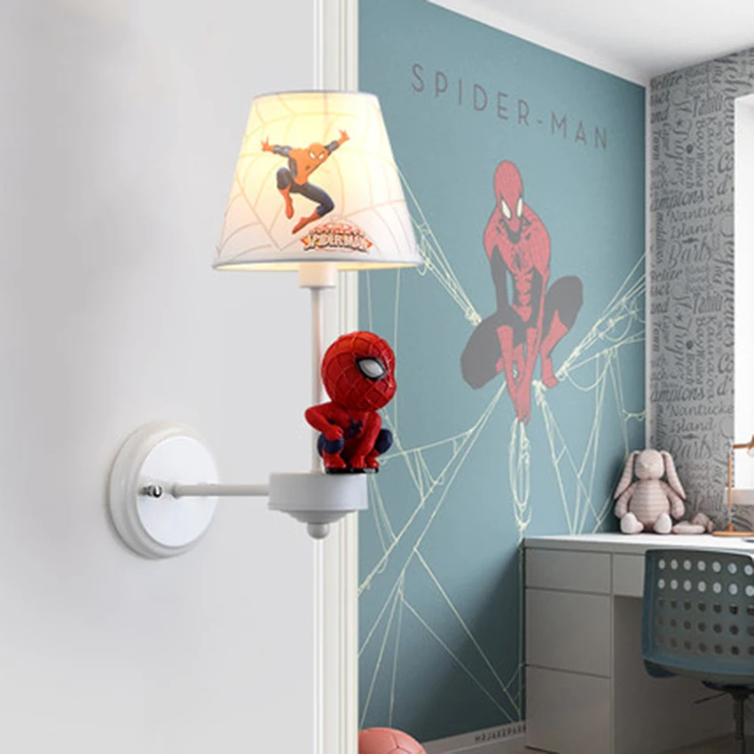 Modren детская настенная лампа с человеком пауком осветительная Скандинавская