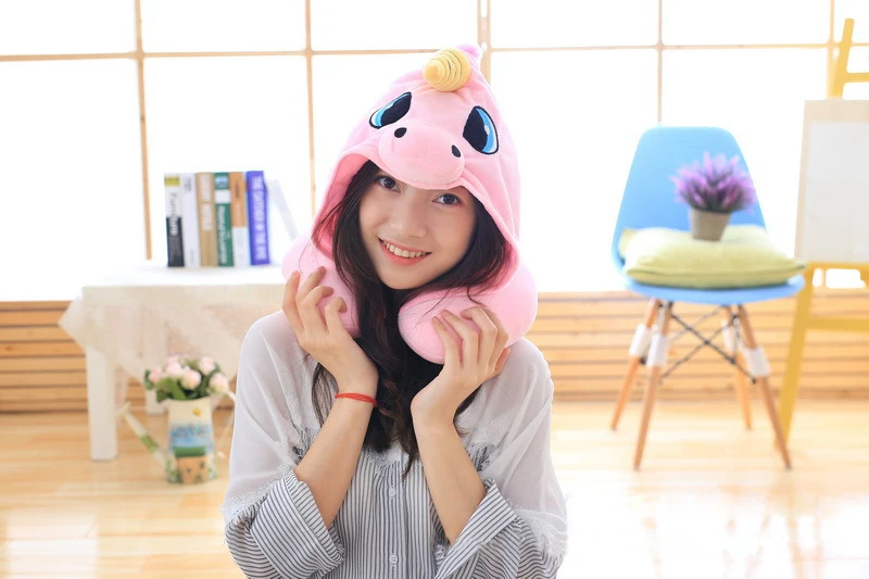 U образная дорожная подушка мультяшная для шеи с единорогом Офисная новая сна