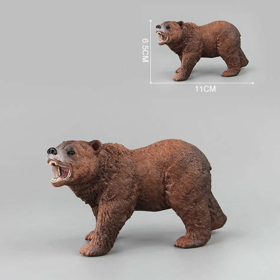 

Small Size Simulation Brown Bear Figure Collectible Toys Solid Wild Animal Action Figures Kids Animal Cognitive Toys