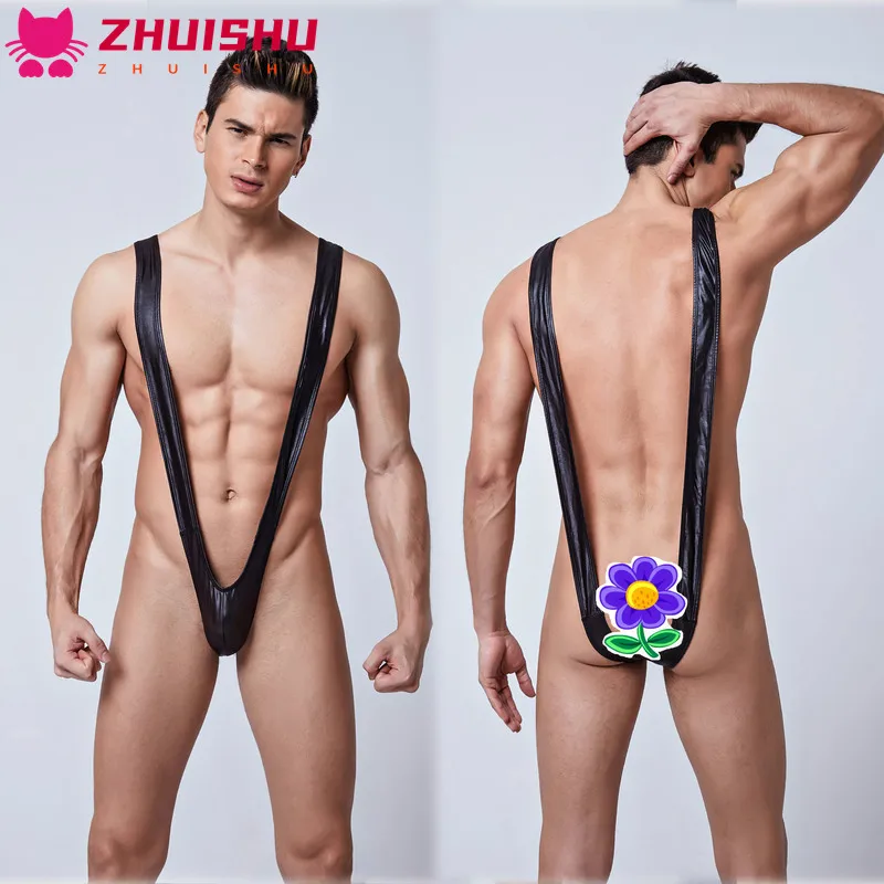 

ZhuiShu Men's Underwear Leather V-shape Integrated Sexy Underwear