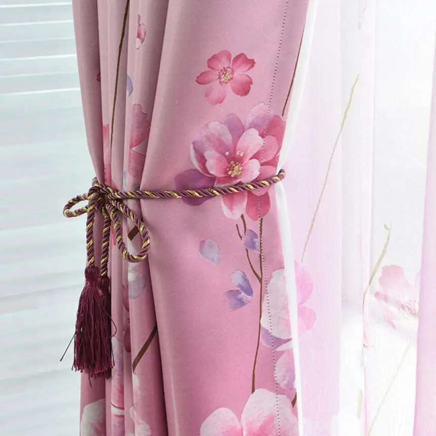 Занавески для окон в деревенском стиле с цветочным принтом затемняющие шторы