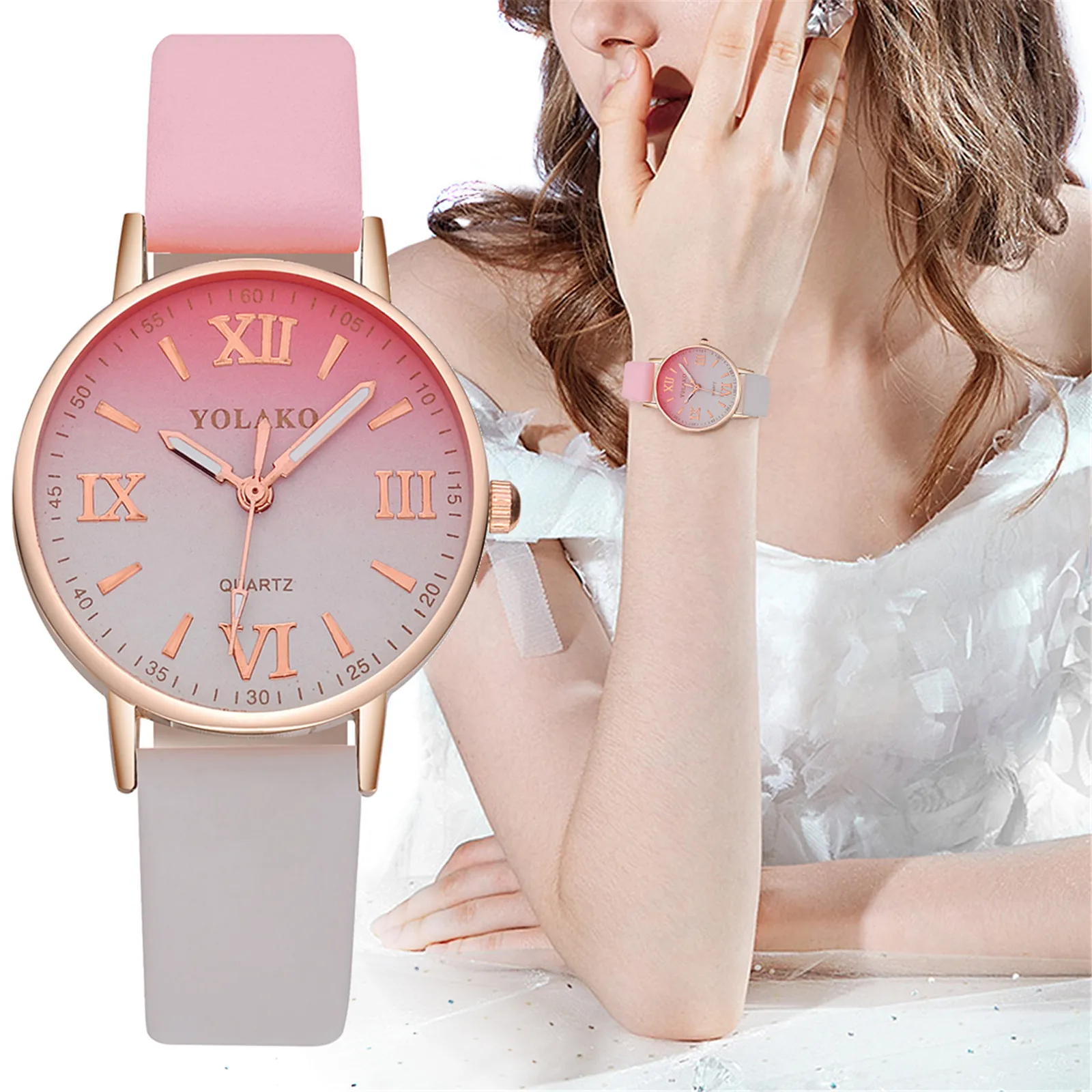 

Кварцевые часы с римскими цифрами и кристаллами, нержавеющая сталь циферблат, кожаный ремешок, женские модные наручные часы для женщин Montre ...