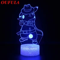 hongcui night led lights novelty 3d lamp cute toy gift 7 color cartoon atmosphere lamp for children kids room