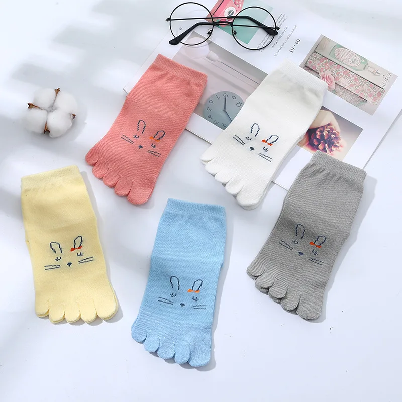 

Rabbit Kitty Bear Kids Five Fingers Socks Girls Boys Socks Little Kids Toe Socks Children Toes Socks 3 Pairs/Set 3-9 years old