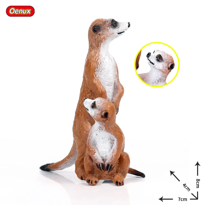 without box Oenux оригинальные дикие животные Leopard Lion Модель фигурка Альпака Павлин Статуэтки-пауки миниатюрная Коллекция игрушек для детей - Цвет: without box