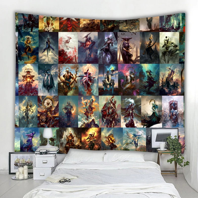 

Anime Angel and Demon Mural Background Tapestry Hippie Egypt Decoration Home Mattress Carpet Daily Necessities Home Decoration