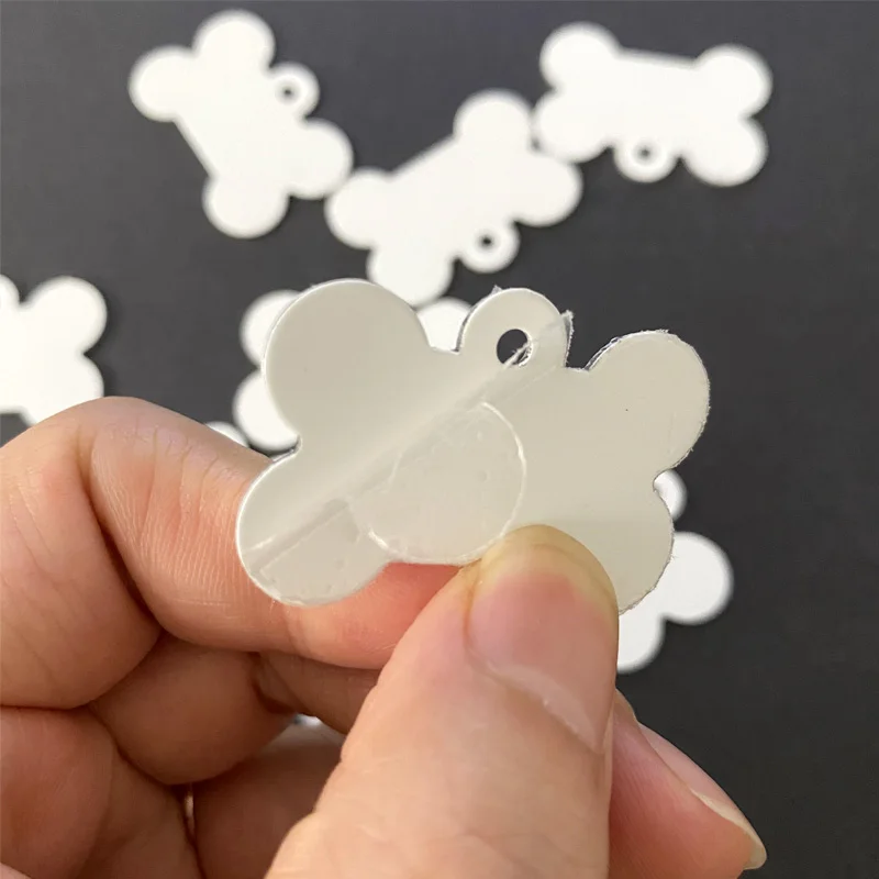 Both-sides Aluminum Sublimation Blank Pet Cat Tags Address Dog Heat Transfer Printing Id Name Collar Necklace Plates | Дом и сад