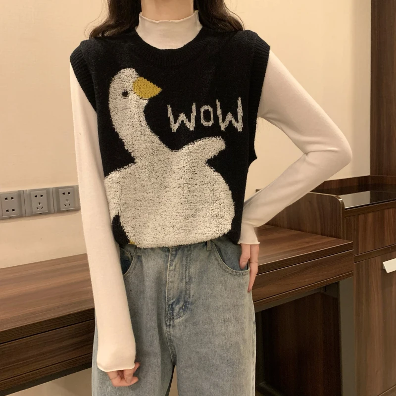 Gaganight Женский жаккардовый жилет свитер новинка 2021 года корейский Шикарный ретро