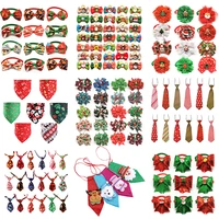 50pcs christmas pet products dog bows cat dog pet bow tie bandana for holiday small dog grooming accessories large dog supplies