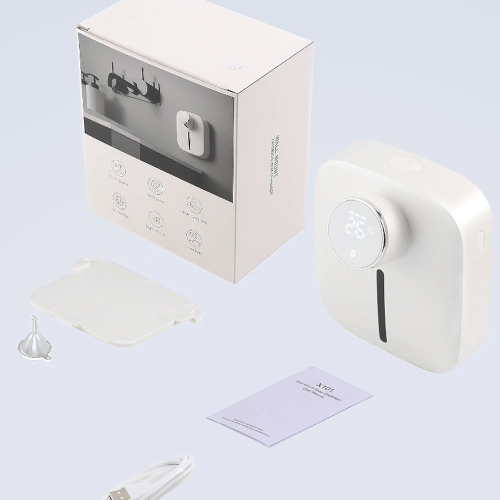 Настенный дозатор пенного мыла IPX4 2021 мл с USB-зарядкой | Электроника