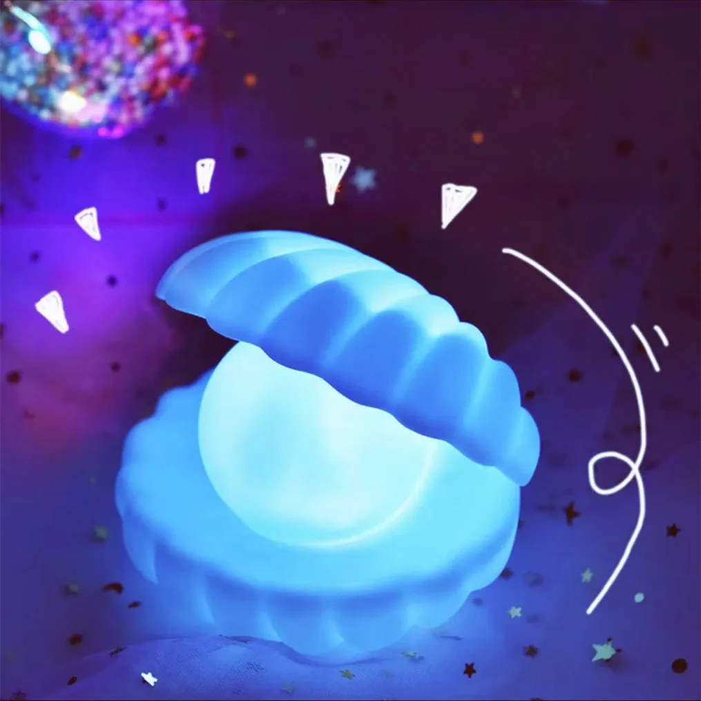 

Pearl Shell Night Light Bedside Room Lamp Bedroom Decoration Light Streamer Mermaid Fairy Shell Outdoor Child Gift Decoration