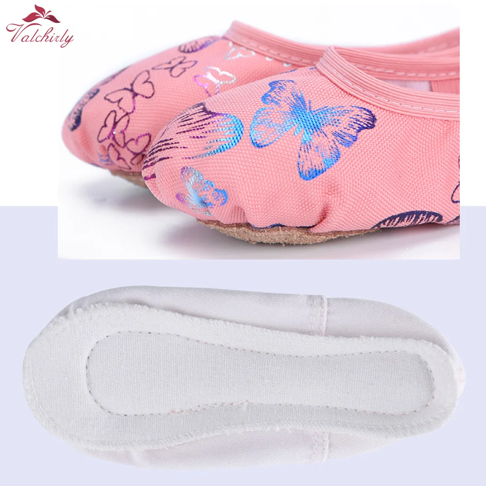 New Canvas Kids Ballet Dance  Pointe Shoes Yoga Gym Women  Sneakers Girls Ballet Slippers Butterfly Shoes for Children images - 6