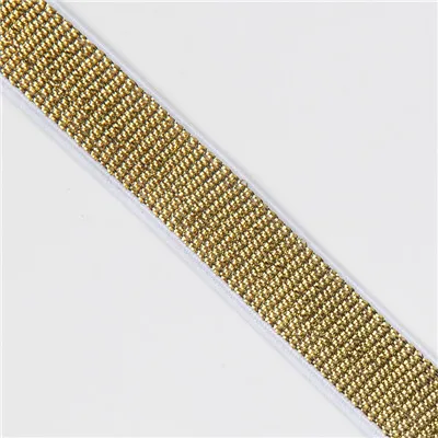 gold on white Резинка 15 мм эластичная лента Elastico Para Costura кутюр Elastiek Voor Naaien аксессуары для украшения свадебной одежды - Цвет: gold on white