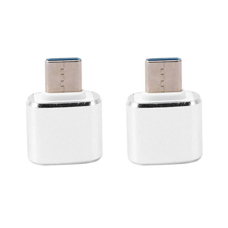 

2X Usb C To Usb Adapter 2 Pack Type C To Usb 3.0 Adapter Usb Adapter Supporting Otg For Galaxy S9/S8 Devices(Silver)