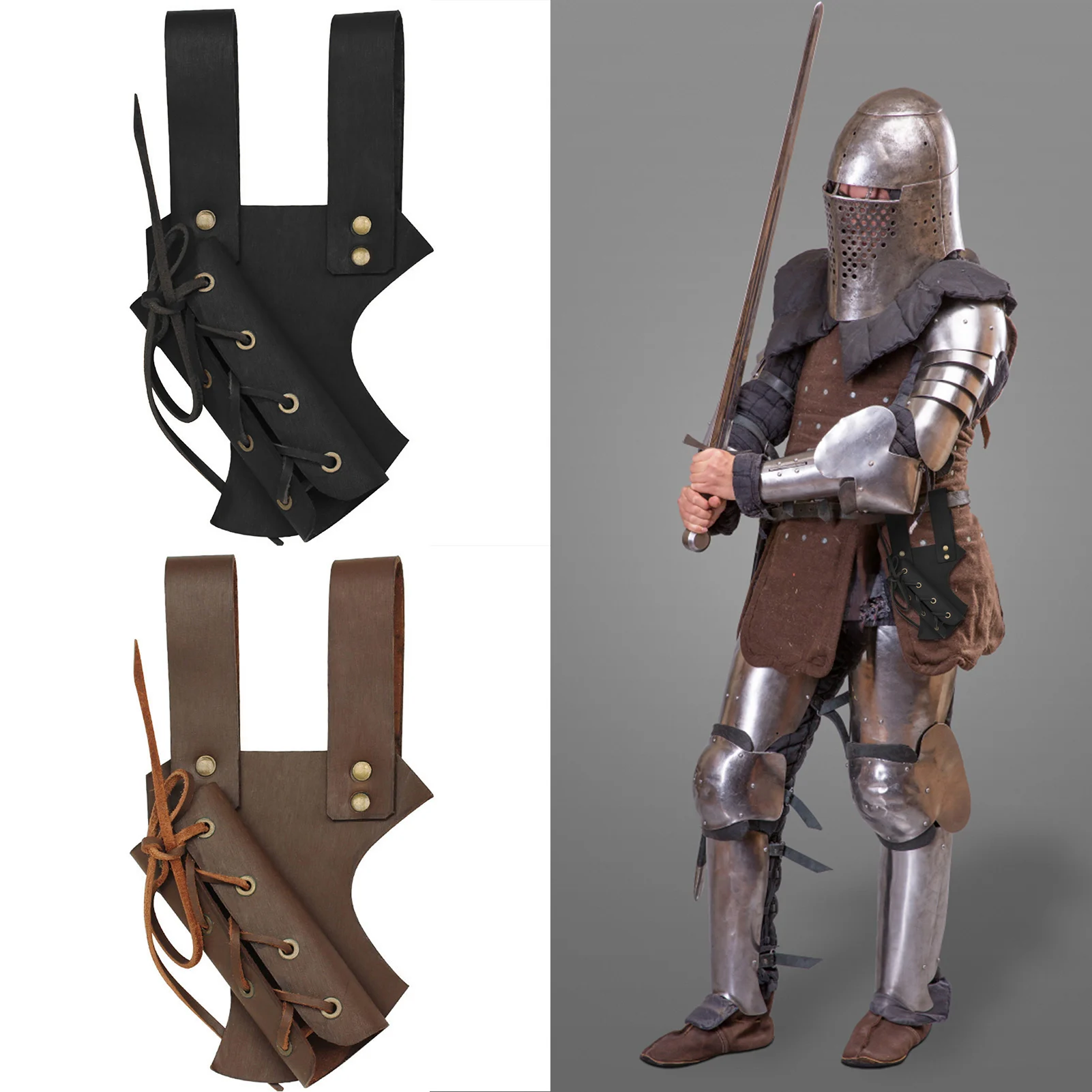 

Medieval Renaissance Sword Frog Artificial Leather Sword Belt For Role-playing Halloween Disguise Stage Performance Props