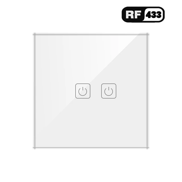 ЕС/Великобритания Стандартный 1/2/3 Беспроводной дистанционного Управление светильник переключатели, система автоматического управления "умный дом" RF433 дистанционного Управление настенный сенсорный переключатель - Цвет: 2 Gang Switch