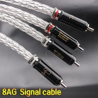 xangsane 8n 8ag a pair of occ silver plated audio signal cable 16 single braided power amplifier speakerrca to rca cable hifi