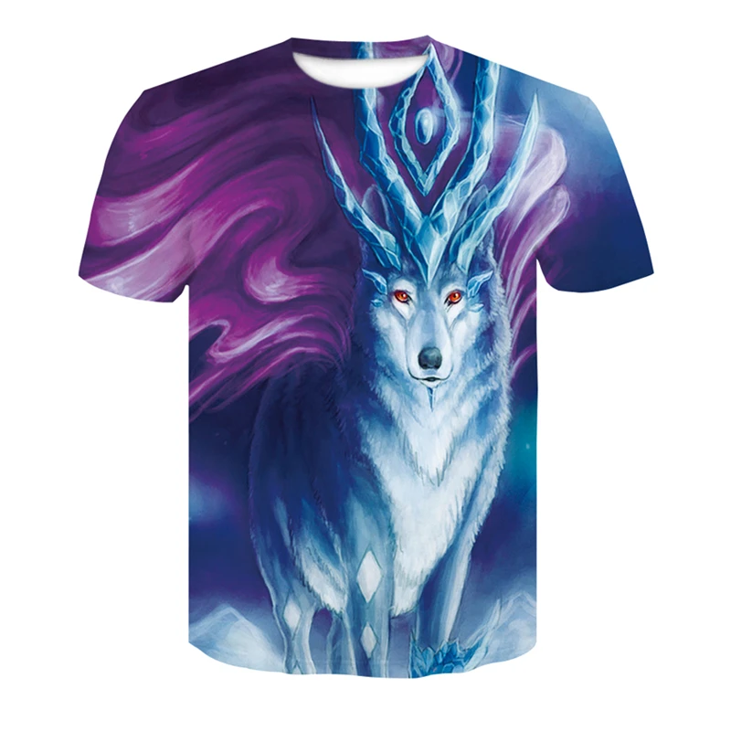 

3D Printing Animal World Red Deer Men's Summer New T-Shirt Casual Loose Short Sleeve O-Neck Breathable sports