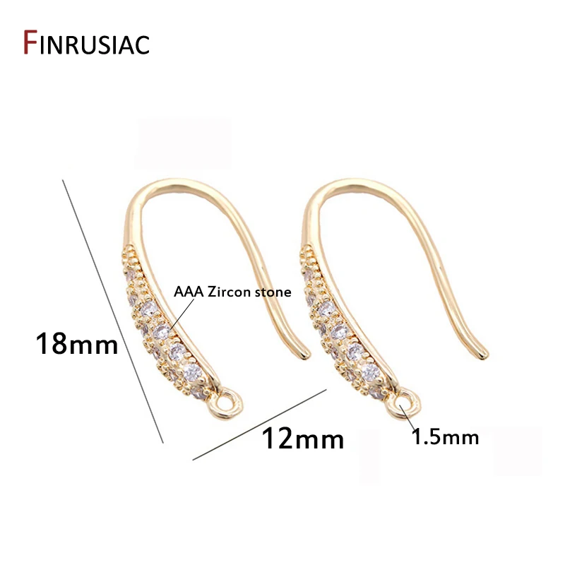 Принадлежности для изготовления сережек инкрустированные фианитами 14 к