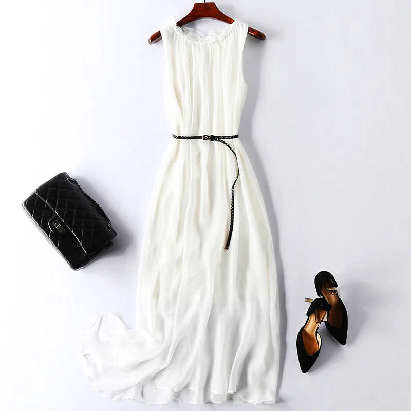 

Silk dress 2021 summer new suspender vest FAIRY DRESS Hangzhou silk skirt